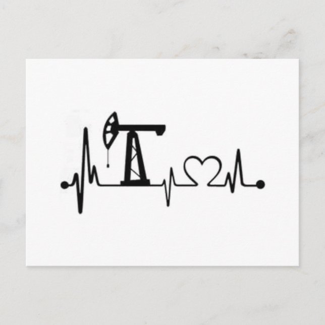 Pump Jack Heartbeat Postcard (Front)