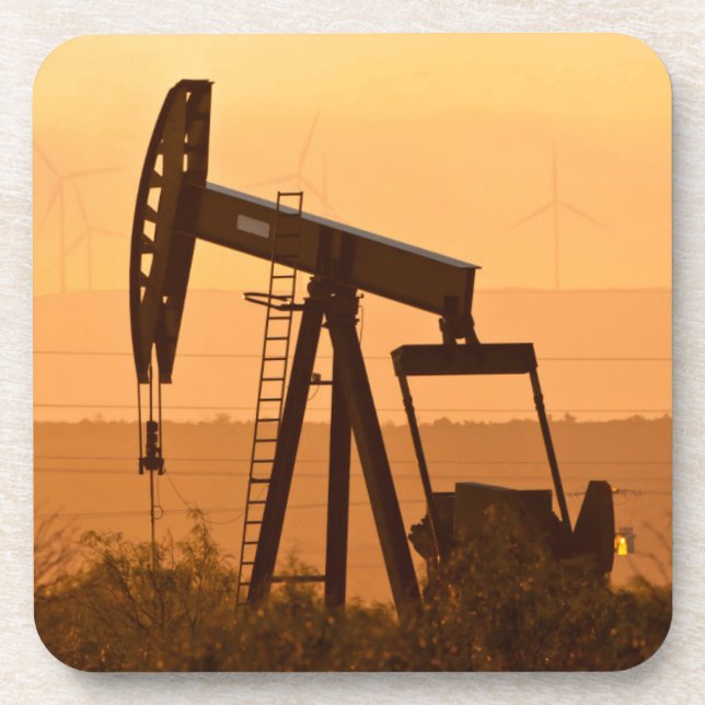 Pump Jack Pumping Oil In West Texas, USA Coaster (Front)