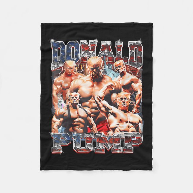 Pump Make America Strong Again Trump 2024  Fleece Blanket (Front)