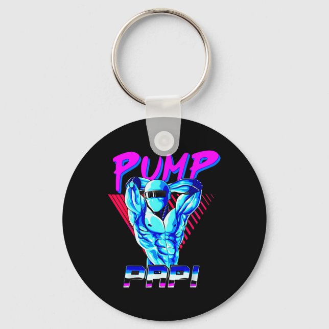 Pump Papi Powerlifting Bodybuilding Fitness Traini Key Ring (Front)