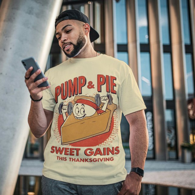 Pump & Pie - Funny Thanksgiving Dessert Food Pun  Tri-Blend Shirt (Creator Uploaded)