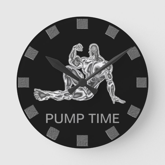 Pump Time Bodybuilder Wall Clock (Front)