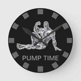 Pump Time Bodybuilder Wall Clock