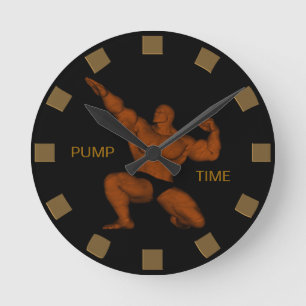 Pump Time Bodybuilder Wall Clock