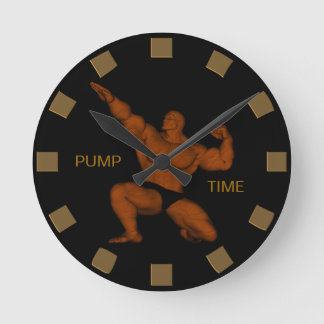 Pump Time Bodybuilder Wall Clock