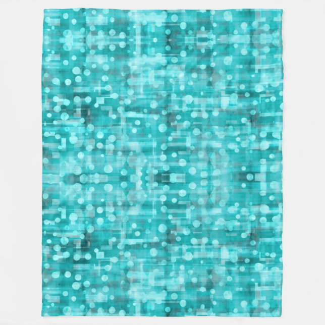 Pumped Up Teal Dot Abstract Fleece Blanket (Front)