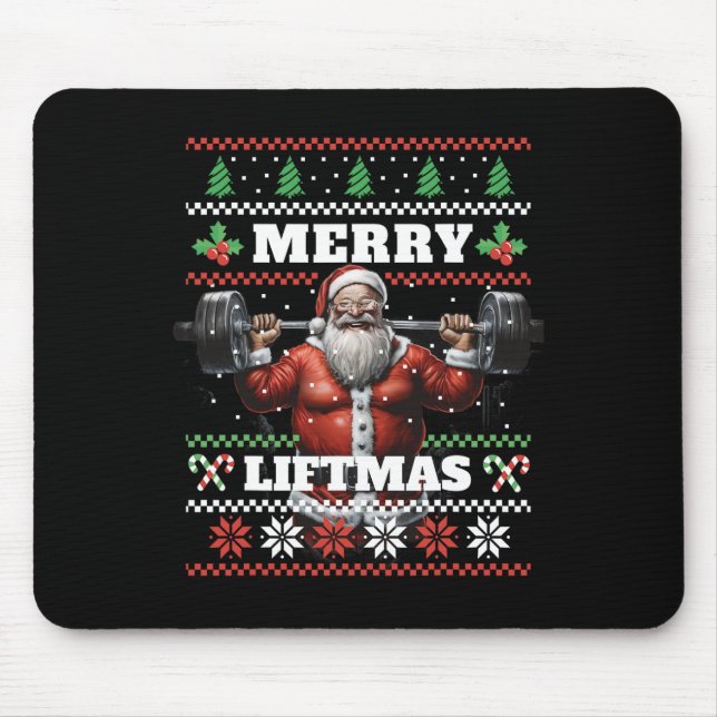 Pumper Bodybuilding Xmas Fitness Ugly Christmas Sw Mouse Mat (Front)