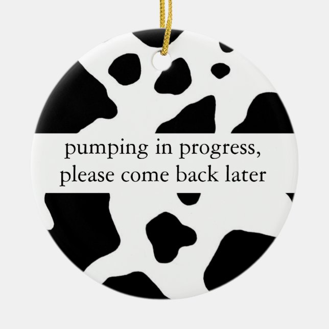 Pumping in Progress Door Hanger Ceramic Tree Decoration (Front)