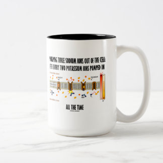 Pumping Three Sodium Ions Out Of Cell (Na-K Pump) Two-Tone Coffee Mug