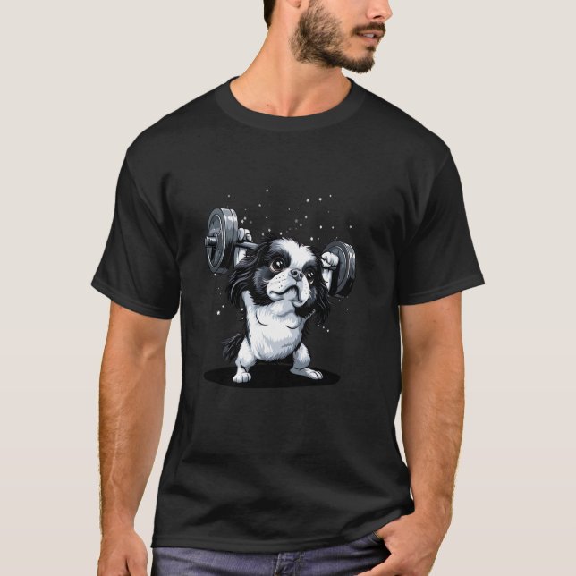 Pumping Weight Lifting Funny Japanese Chin T-Shirt (Front)