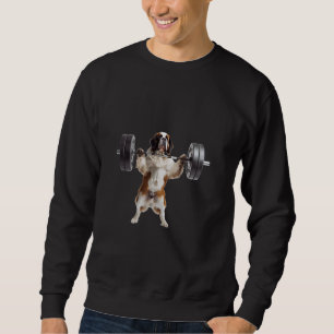 Pumping Weight Lifting Funny Saint Bernard Sweatshirt