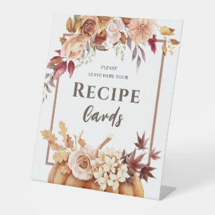 Pumpink Floral Fall Autumn Recipe Request  Pedestal Sign