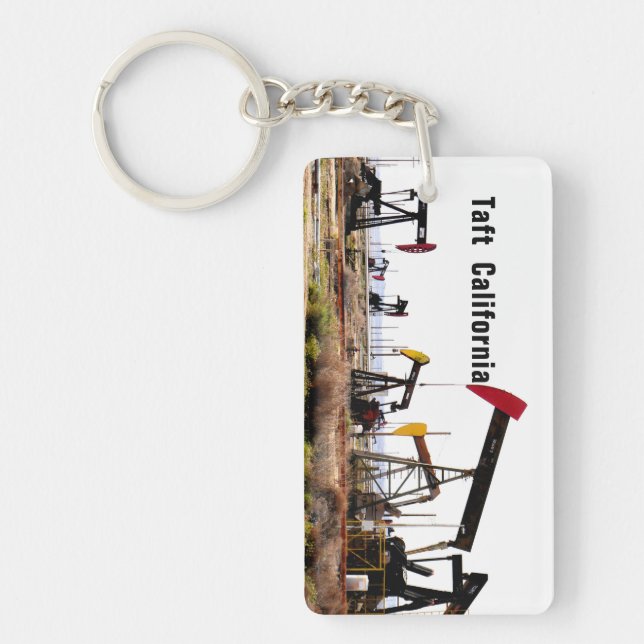 Pumpjacks in Taft California  Key Ring (Front)