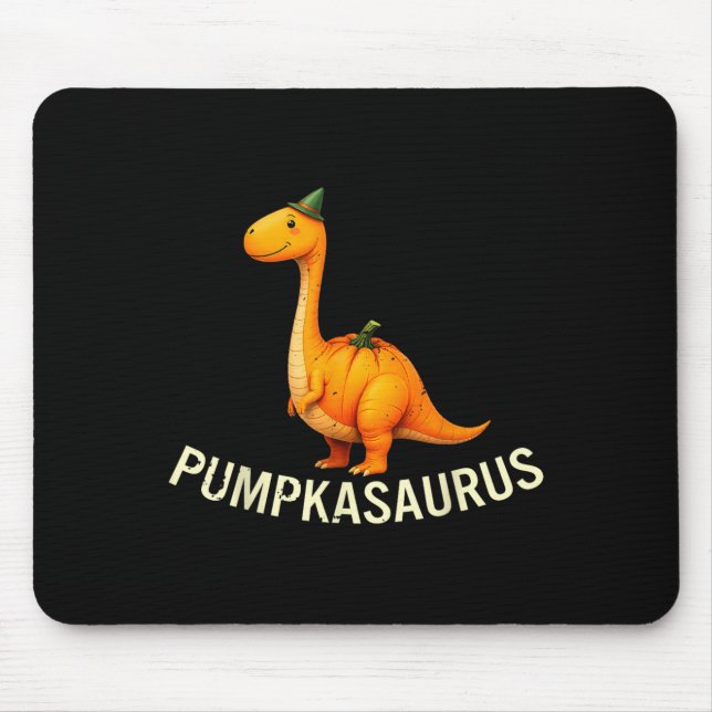 Pumpkasaurus Dinosaur In Pumpkin Costume Halloween Mouse Mat (Front)