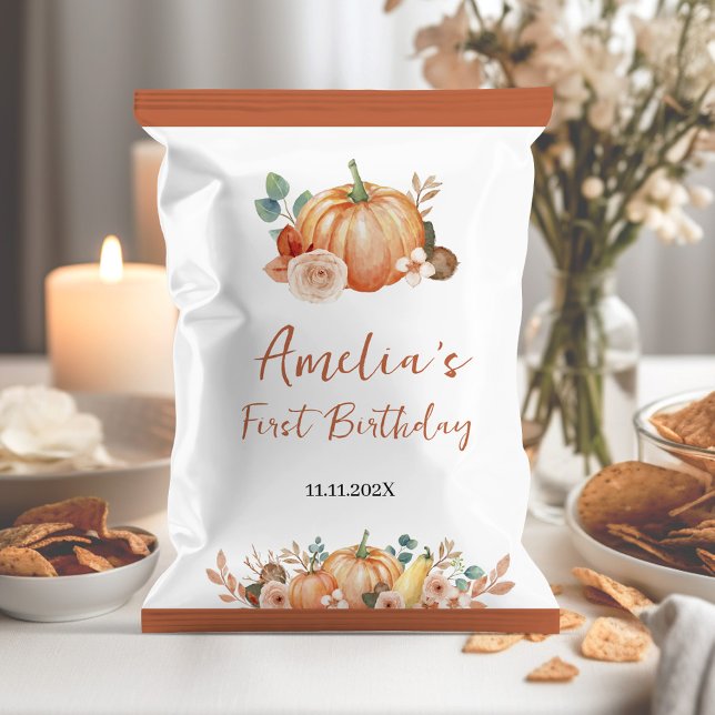 Pumpkin 1st Birthday Chip Bag Wrapper (Creator Uploaded)
