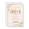 Pumpkin 1st Birthday Invitation Rustic Pink Gold