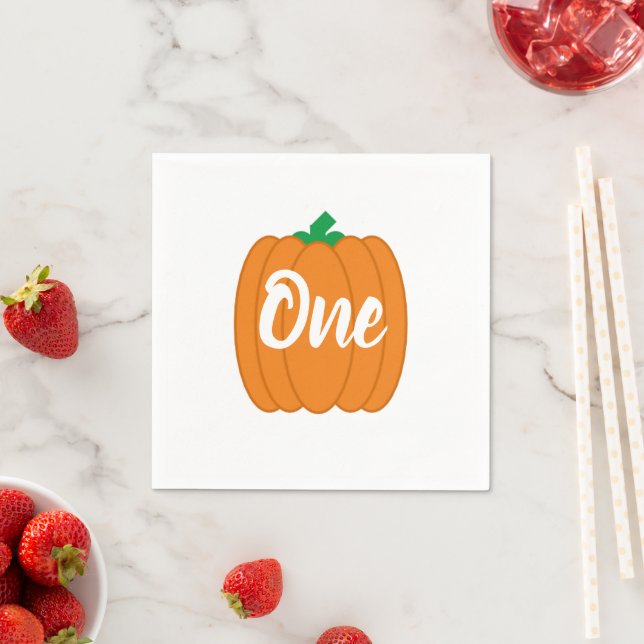 Pumpkin 1st Birthday Napkin (Insitu)