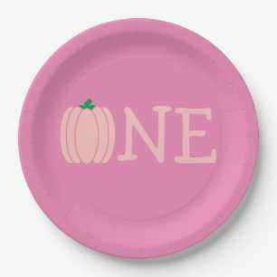 Pumpkin 1st Birthday Paper Plate