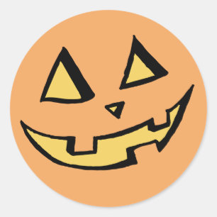Pumpkin #2, Jack O'Lantern Classic Round Sticker