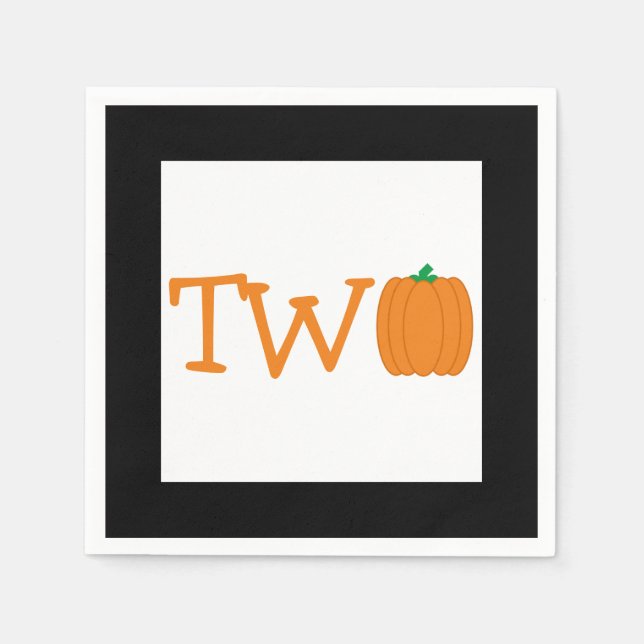 Pumpkin 2nd Birthday Napkin (Front)