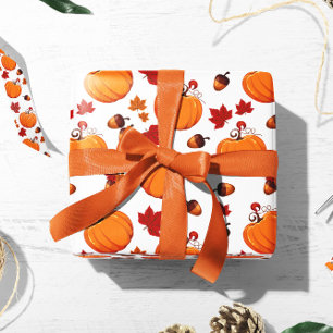 Pumpkin Acorn Gift Wrap   Autumn Gift Wrap Paper