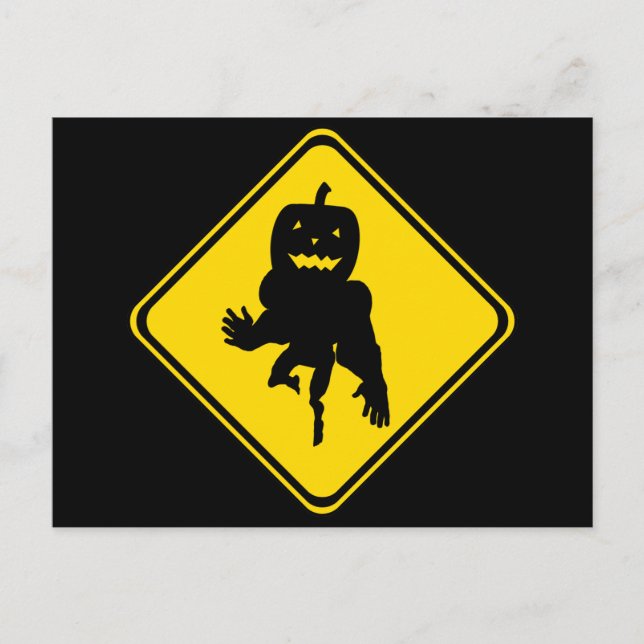 Pumpkin Ahead ! Postcard (Front)