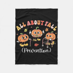 Pumpkin All About Fall Prevention Halloween  Fleece Blanket