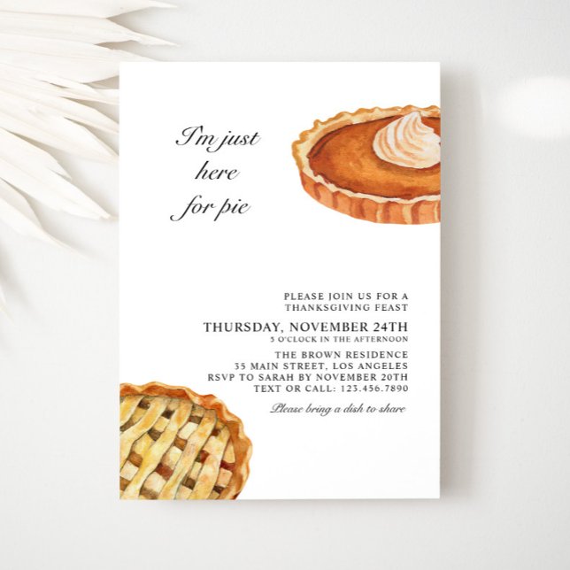 Pumpkin and Apple Pie Thanksgiving Dinner Party Invitation (Creator Uploaded)