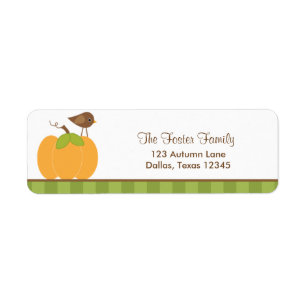 Pumpkin and Bird Return Address Labels