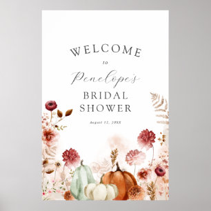 Pumpkin and Burgundy Bridal Shower Welcome Sign