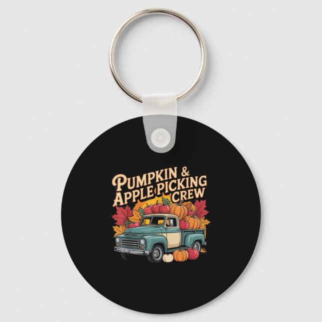 Pumpkin And Cking Crew Fall Harvest Thanksgiving  Key Ring (Front)