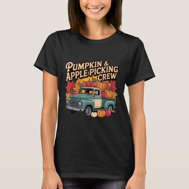 Pumpkin And Cking Crew Fall Harvest Thanksgiving  T-Shirt (Front)