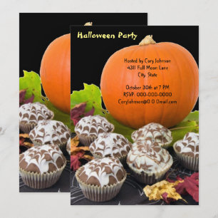 Pumpkin and Cupcakes Halloween Party Invitation