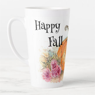 Pumpkin and Flower Latte Mug
