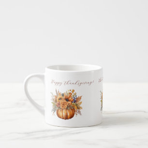 Pumpkin and Flowers-Thanksgiving- Espresso Cup