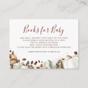 Pumpkin and Forest Animals Books For Baby Enclosure Card