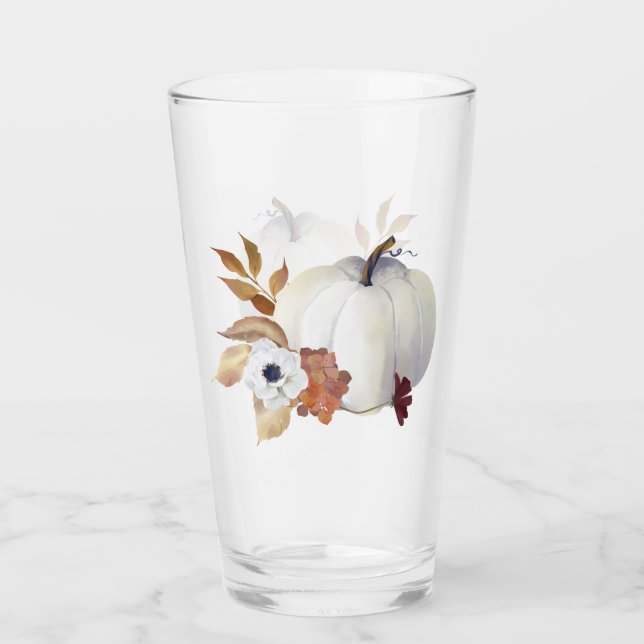 Pumpkin and Magnolia Fall Colours Glass (Front)