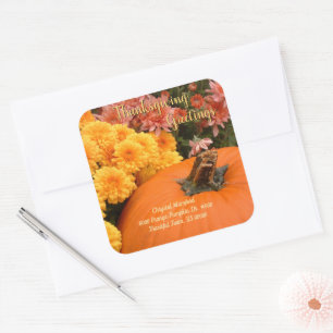 Pumpkin And Mums / Thanksgiving Envelope Seals