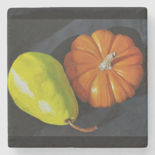 Pumpkin and Pear Stone Coaster