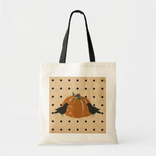 Pumpkin and Polka Dots Tote Bag