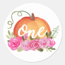Pumpkin and Roses ONE First Birthday Favour Tags