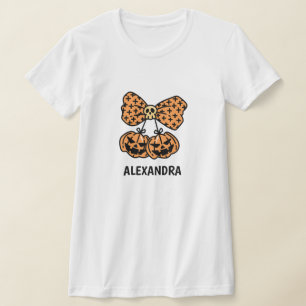 Pumpkin and skull boo Halloween Personalised Name T-Shirt
