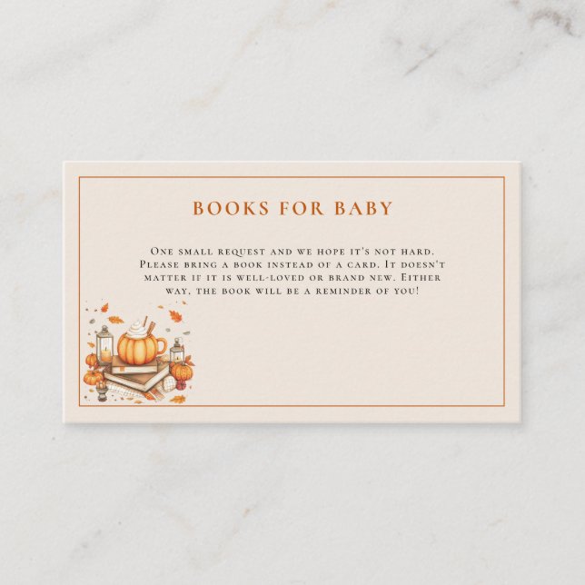 Pumpkin and Spice and Everything Nice Baby Shower  Enclosure Card (Front)