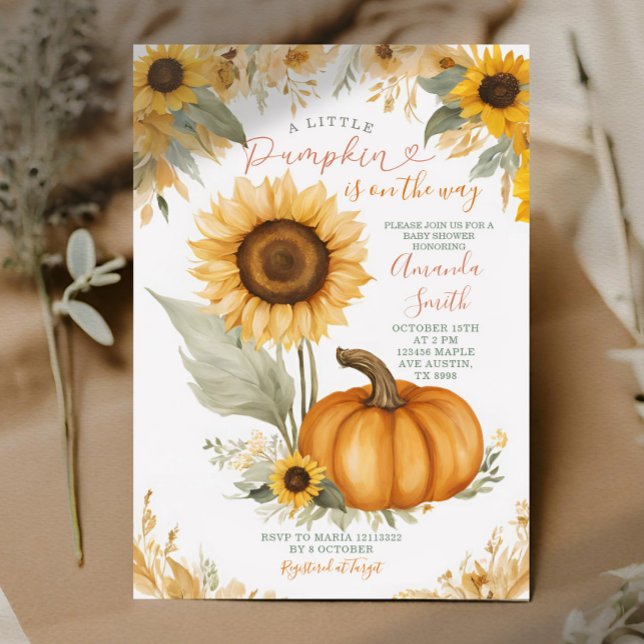 Pumpkin and Sunflower Baby Shower Invitation (Creator Uploaded)