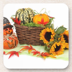 Pumpkin and Sunflowers Coaster