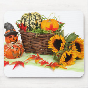 Pumpkin and Sunflowers Mouse Mat