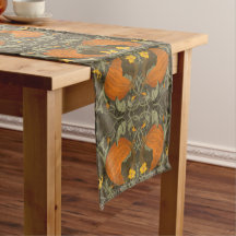 Pumpkin and Vines Grey Table Runner