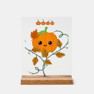 Pumpkin and Vines Sticker Acrylic Sign