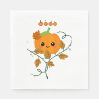 Pumpkin and Vines Sticker Napkin