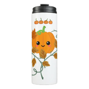 Pumpkin and Vines Sticker Thermal Tumbler